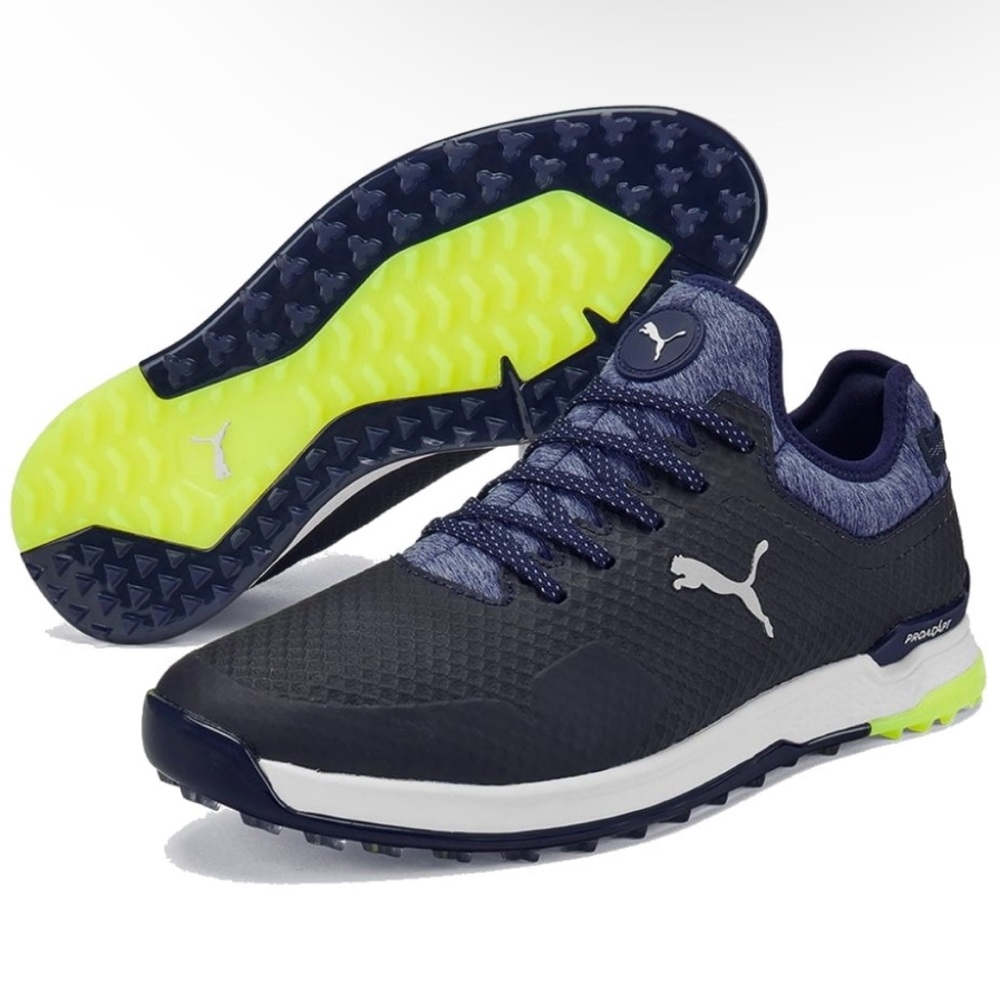 Puma Proadapt Alphacat in Peacoat/Silver/Safety Yellow - Size 7.5